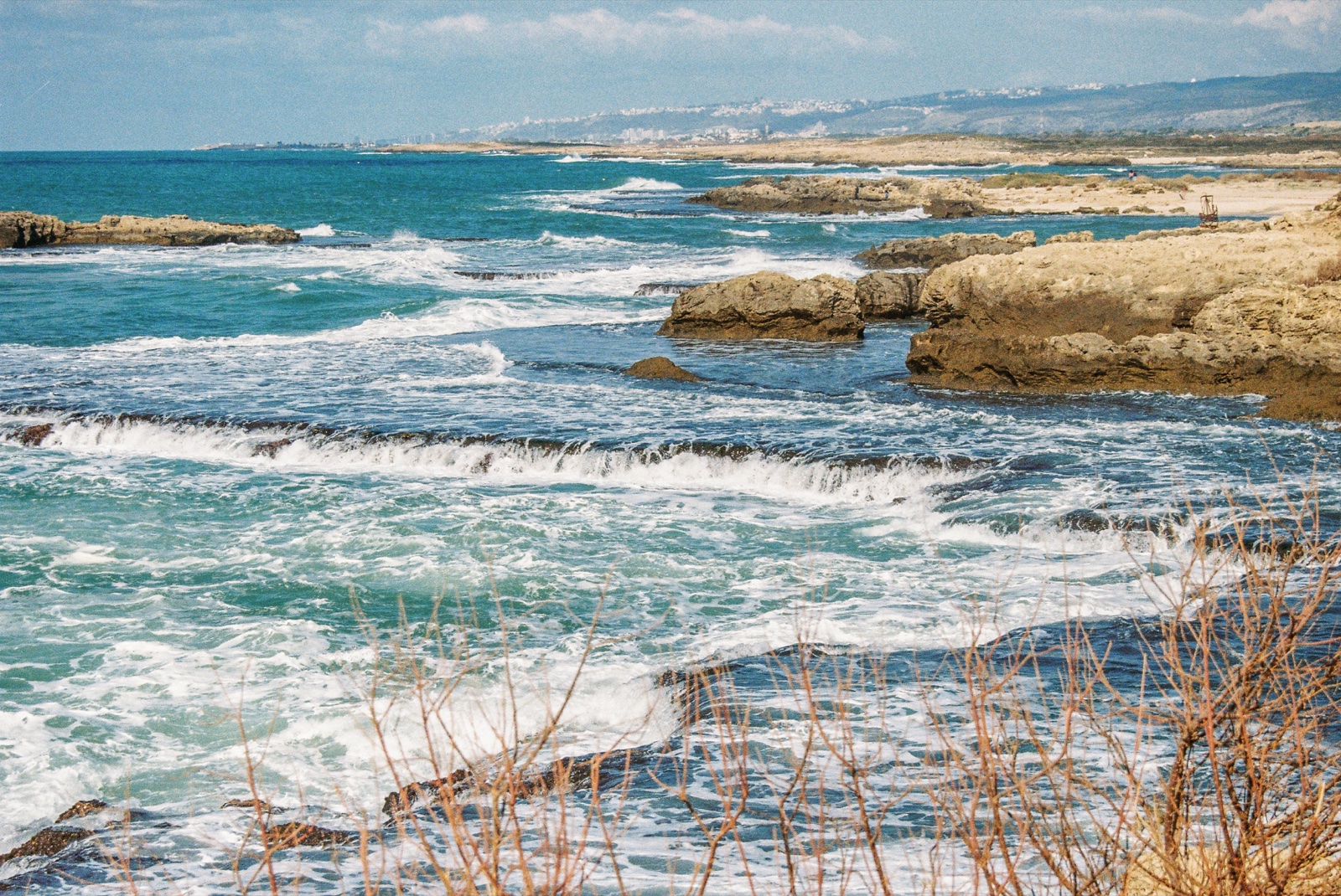 Rocky coastline and sea